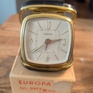 Vintage Europa Black Jewels Travel Alarm Clock